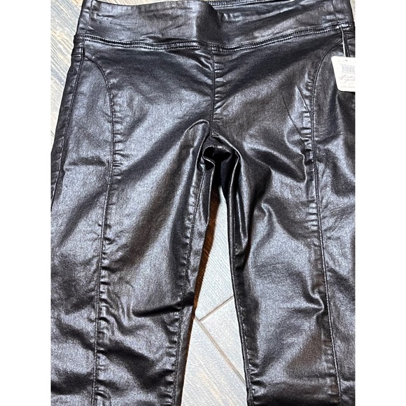 NWT‎ Free People Double Dutch Slit Skinny Pants Faux Leather Coated Black Size S - Picture 4 of 14
